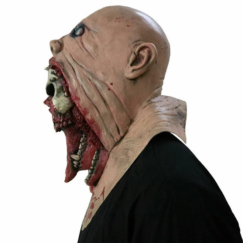 Spooky Halloween Zombie Mask - Latex Bloody Skull With Melted Face For Cosplay & Party Decorations Halloween - product image 6