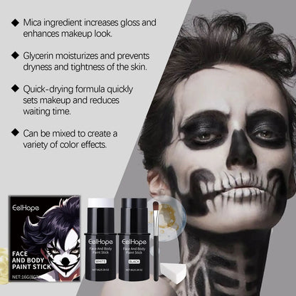 Halloween Face Painting Kit Black White Body Paint Set DIY Cosplay Foundation Clown Colorful Lasting - product image 6