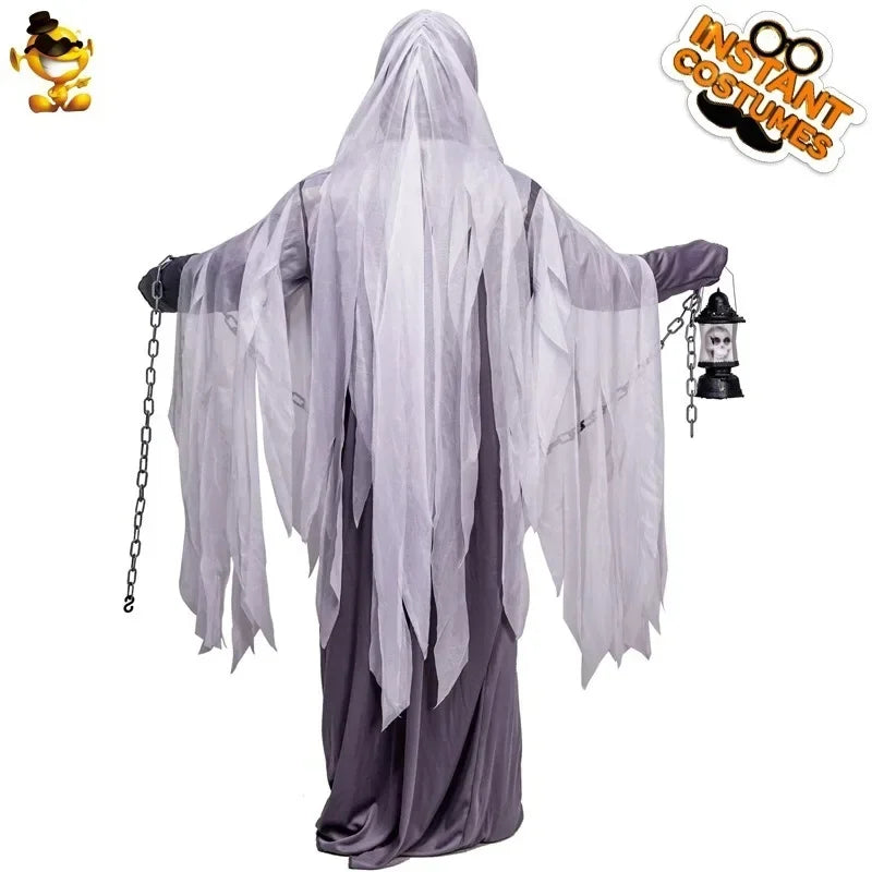 Adult Lantern Ghost Performance Costume Terrifying Ghost with No Face
