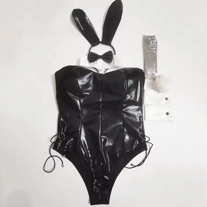 Sexy Bunny Girl Cosplay Bodysuit Sakurajima Mai Bunny Girl Senpai Cosplay Costume Jumpsuit Faux Leather Woman Rabbit Costumes