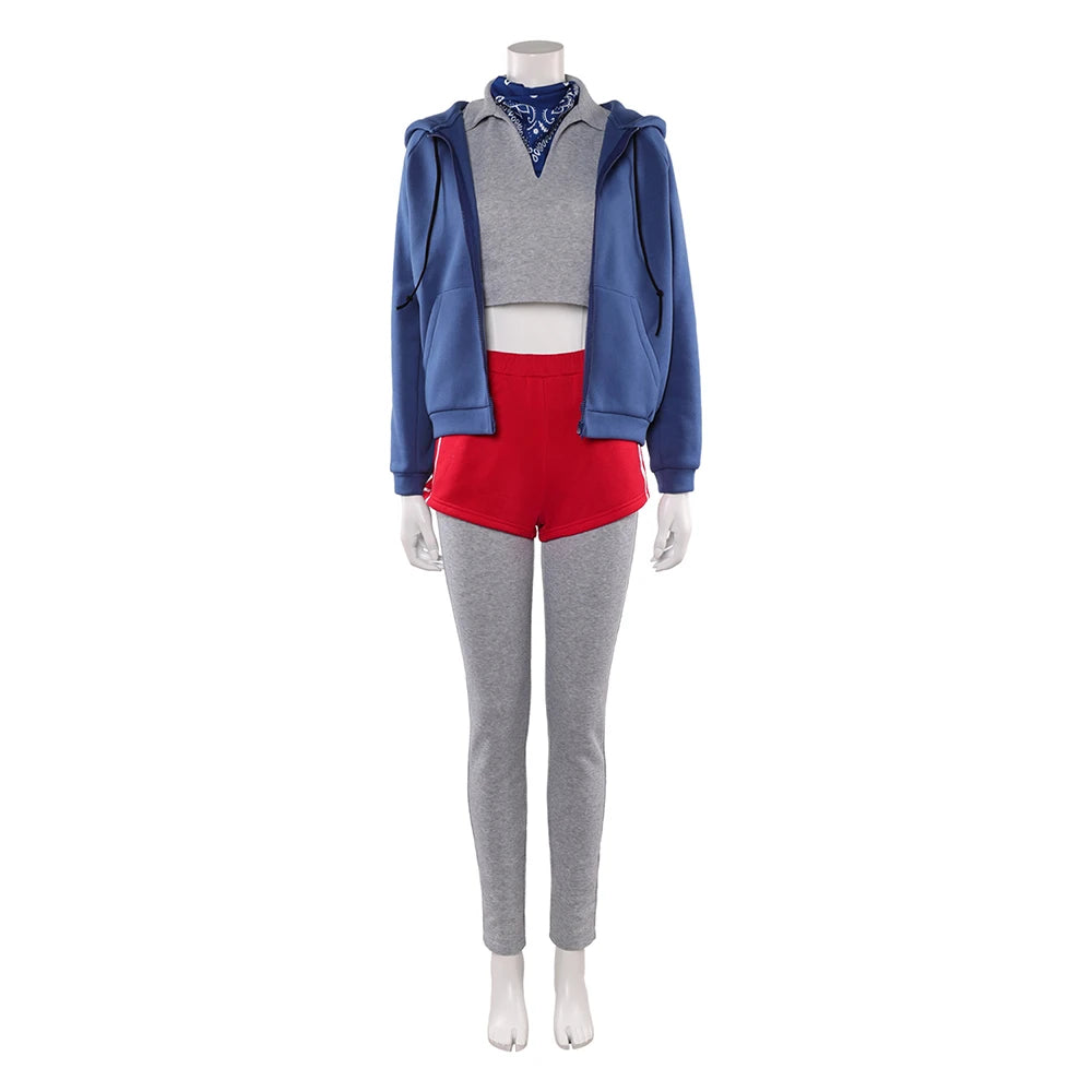 Retro Psychic Girl Cosplay Costume Season 5 Retro Psychic Girl Disguise Clothes Top Coat Shorts Scarf for