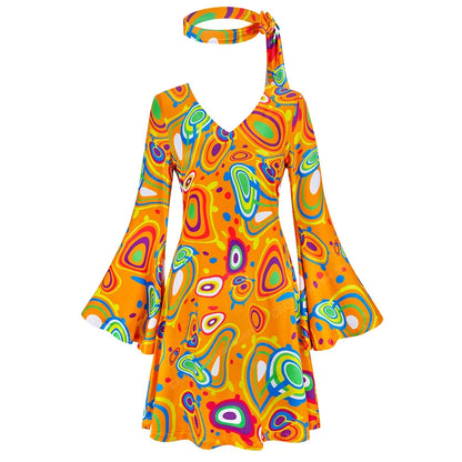 70s Costume Disco Dresses for Women Halloween Costume Sexy Hippie Costume Disco Dress with Disco Headband 70s - product image 26