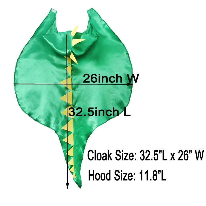 Boys Girls Dinosaur Cape Dragon Hooded Cloak for Kids Halloween Costume Christmas Fancy Cape Mask Cosplay - product image 3
