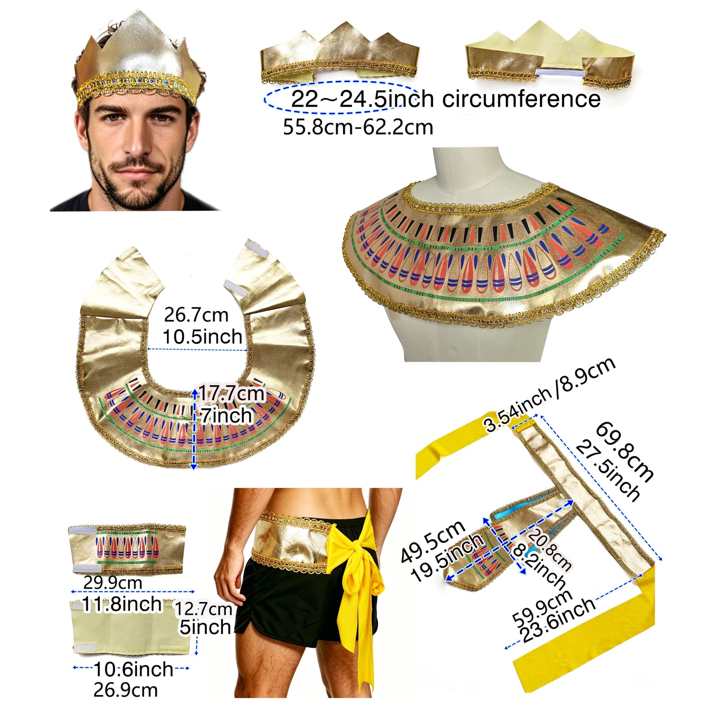Men's Men Egyptian Ancient Egypt Pharaoh Accessories Dress Up Set Costume - alternate view 4