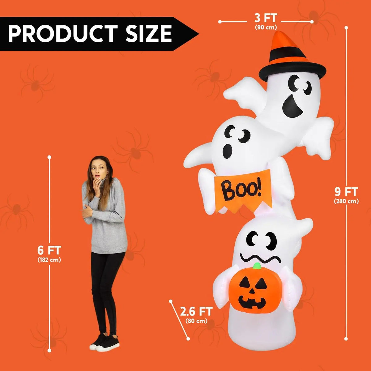 9 FT Ghost Outdoor Halloween Inflatable Decoration - product image 5