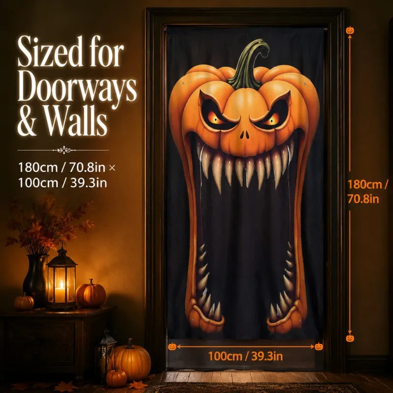1-Piece Halloween Devil Pumpkin Porch Banner Photo Booth Prop Suitable for - product image 4