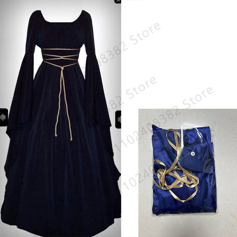 Medieval Witch Dress for Women Cosplay Vampire Bride Halloween Carnival New Clothing Middle Ages Costumes - product image 5