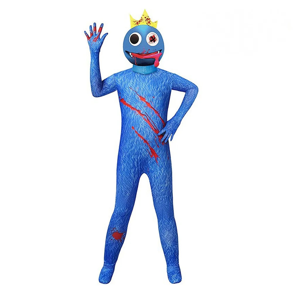 Cosplay Costumes Kids Boy Halloween Blue Monster Horror Games Jumpsuit Carnival Birthday Party Costumes Girls One Piece Suit
