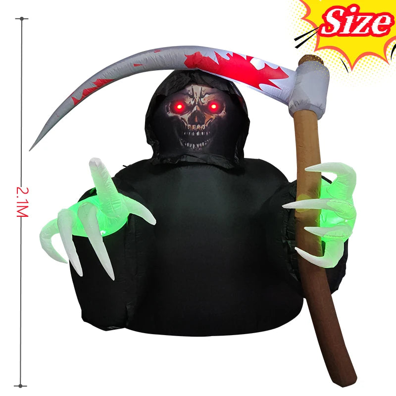 Halloween Inflatables Death God Outdoor Decorations Scary Red Eye Ghost with Built-in LEDs for Yard Garden - product image 5