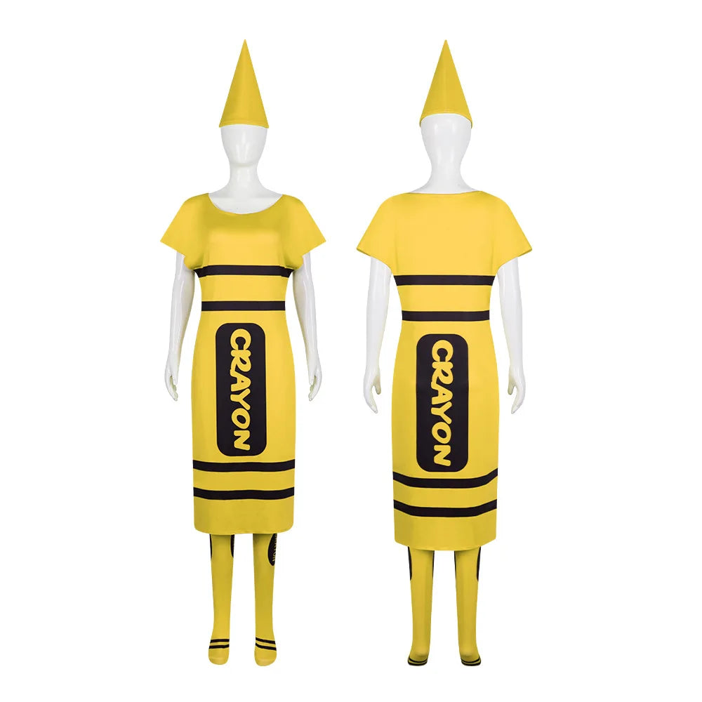 Couples Colors Funny Crayon Red Blue Yellow Hat Costume - alternate view 11