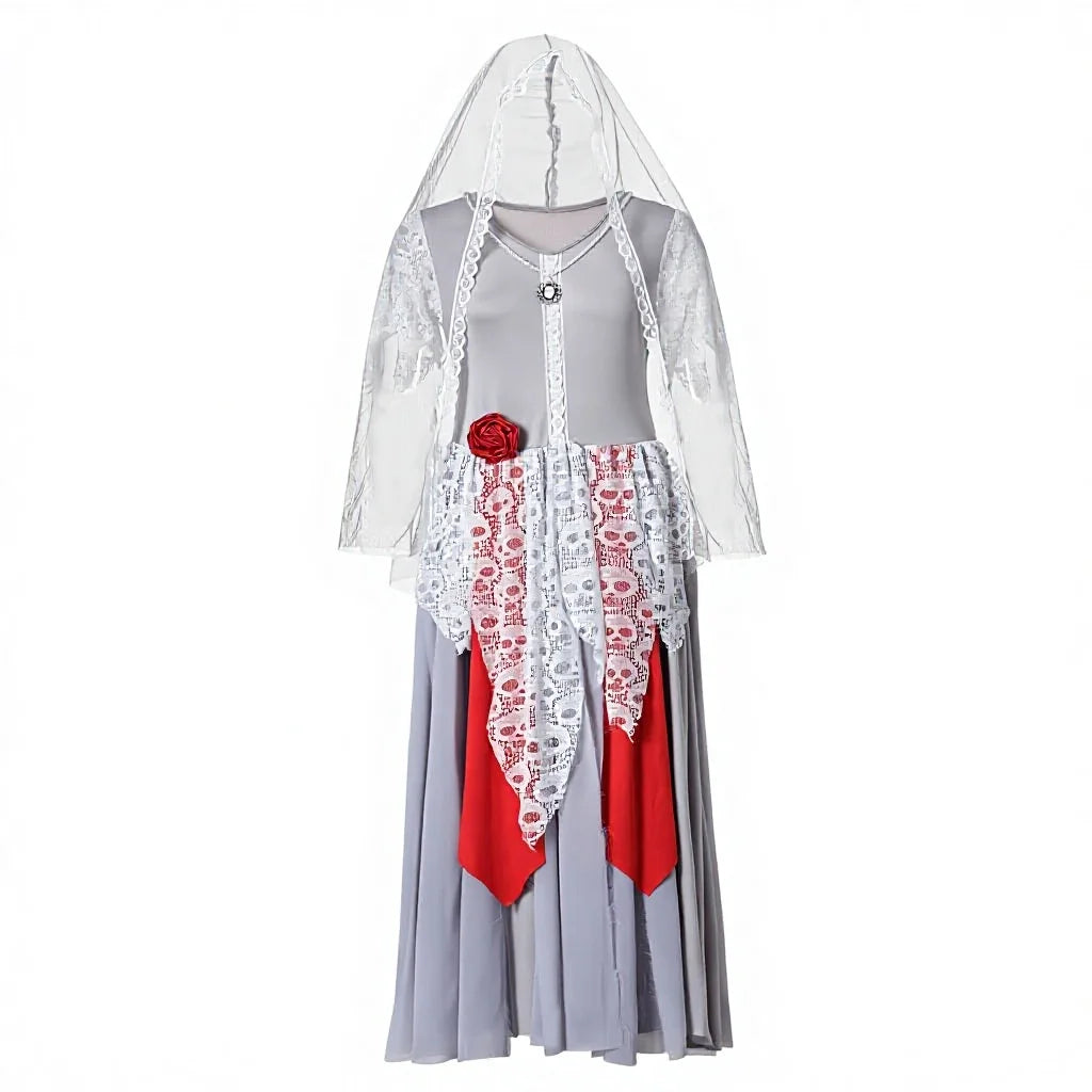 Adult Womens Spooky Spectral Bride Dress Halloween Themed Roleplay Outfit For - product image 1