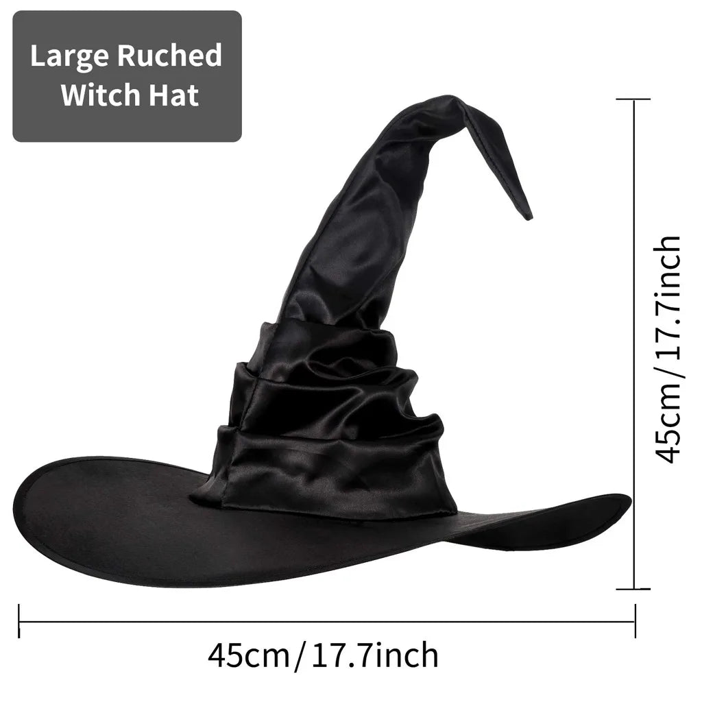 Halloween Folds Witch Wizard Black Hat Costume Headgear Devil Cap Props Decoration - View 6