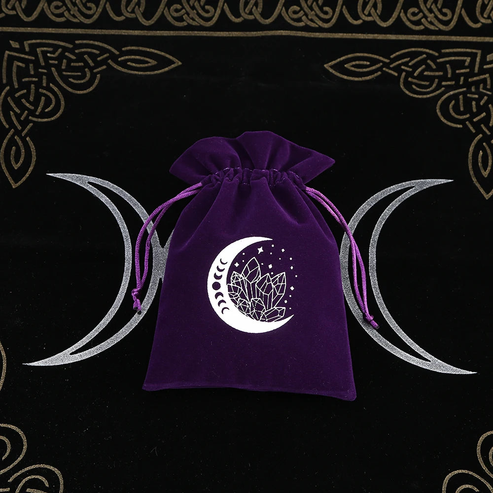 Embroidered Velvet Tarot Card Storage Bag