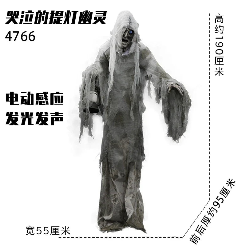 Decoration Large Electric Skull Sensing Sound Ghost Witch Pumpkin Man