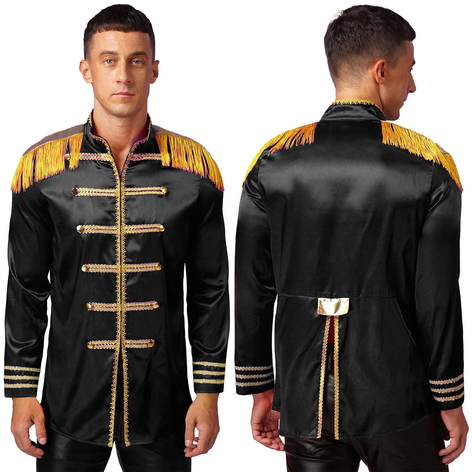 Men's Medieval SGT Sergeant Pepper Tassel Jackets Coat Hippy Costume - alternate view 8