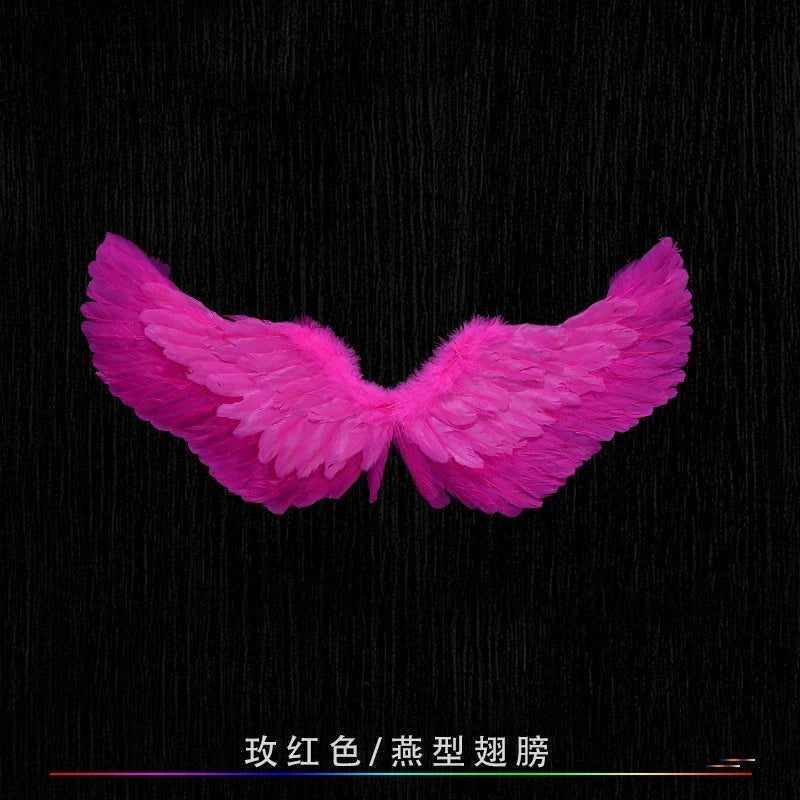 Creative Angel Feather Wings with Elastic Straps Bright Color Lightweight Wings