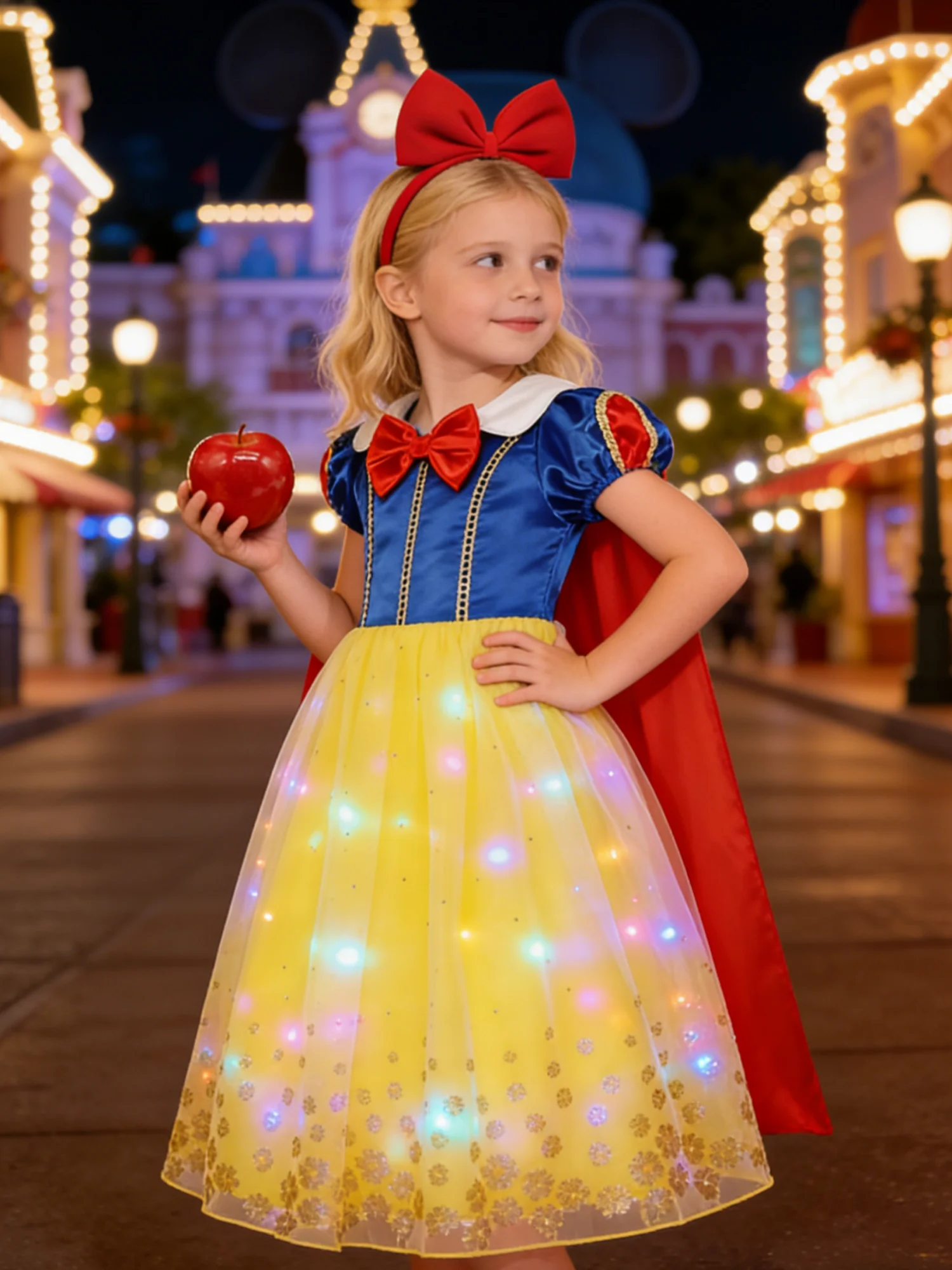 LED Snow Princess Costume for Girls | Dress, Cape & Headpiece Options