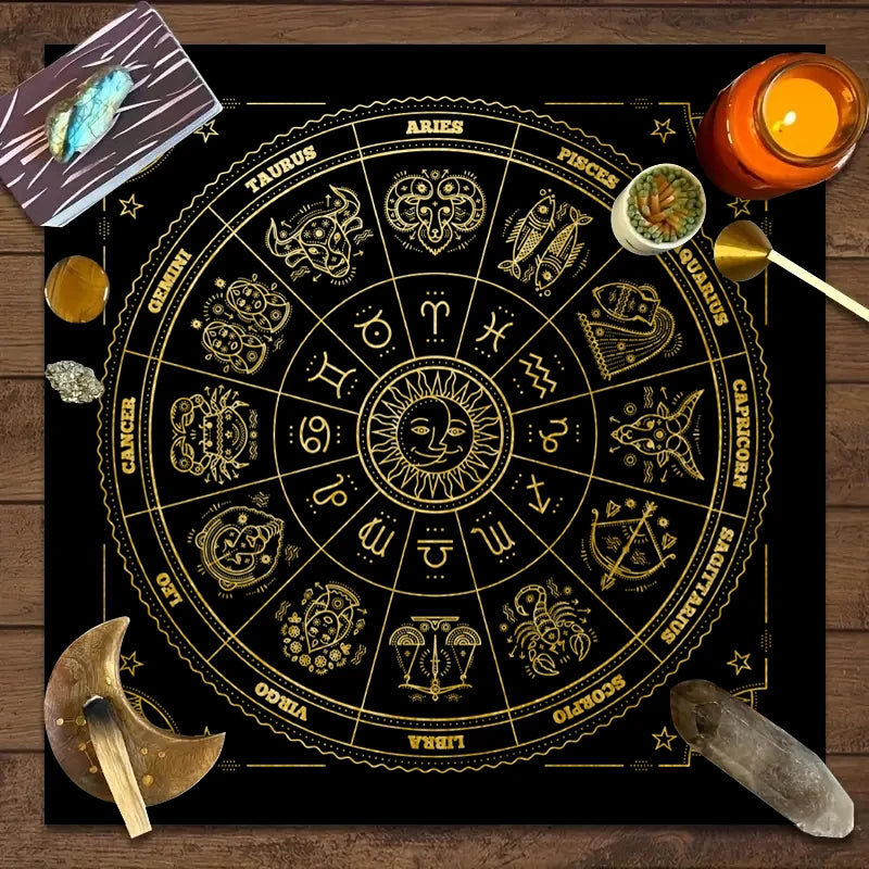 12 Zodiac Astrology Tarot Altar Cloth