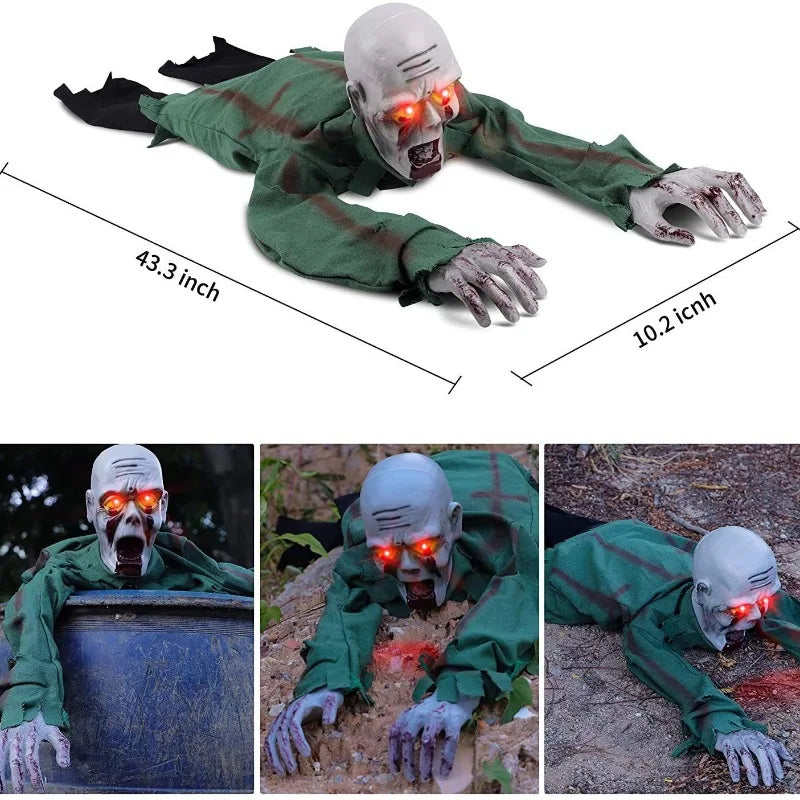 Scary Halloween Crawling Ghost Electronic Creepy Bloody Zombie with LED Eye - product image 4