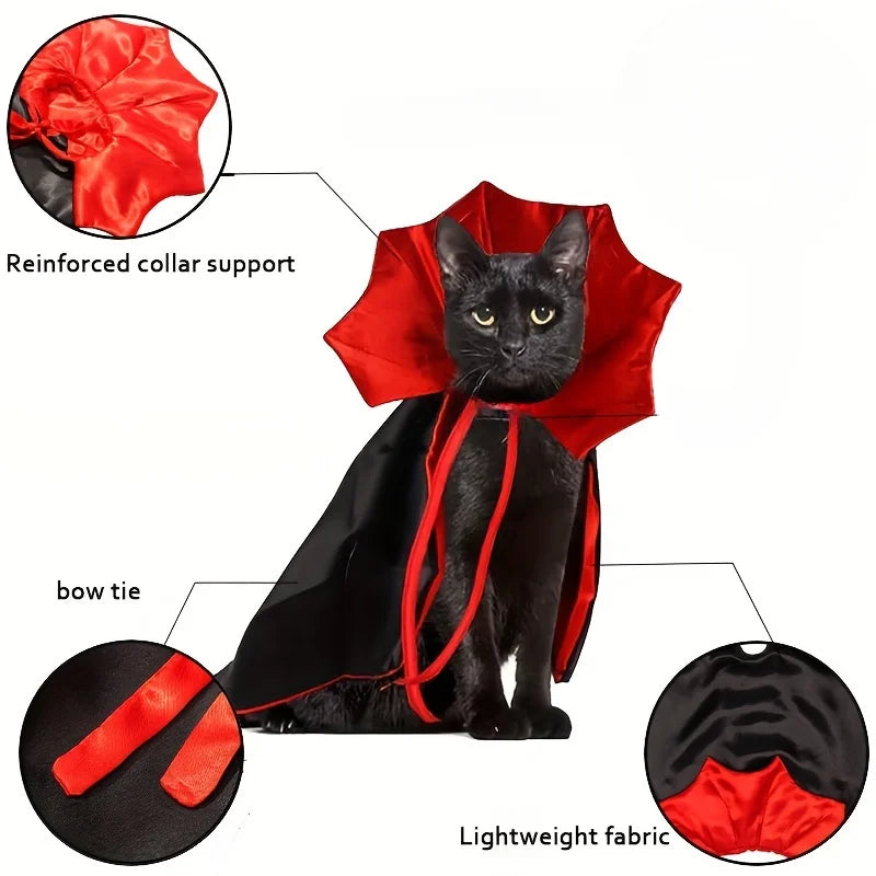 Spooky Vampire Couture for Cats Perfect Parties and Festivals Cloak Hat Festival Set