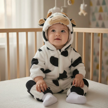 Kids' Romper Long Sleeve Hooded Fall Bodysuit Cow Costume - alternate view 4