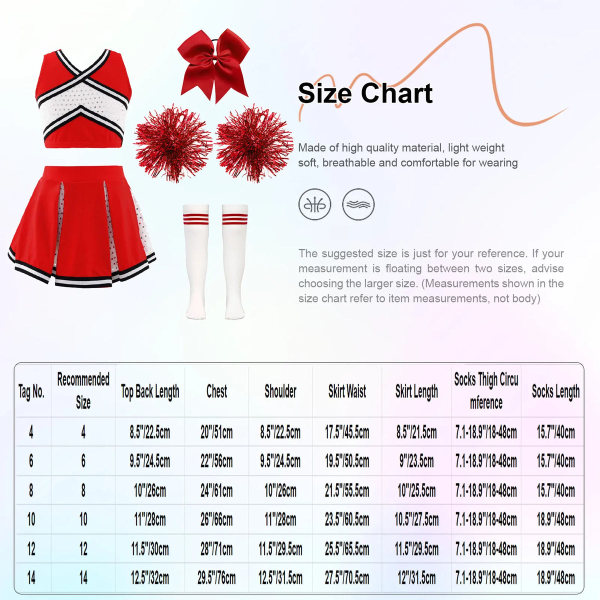Girl Costume Cheerleader Costume Cheerleading Uniform Outfit Sequins Crop Top Skirt