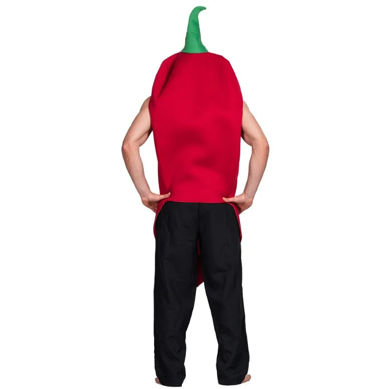 Adult Red Chili Pepper Costume – Funny Halloween Food Outfit