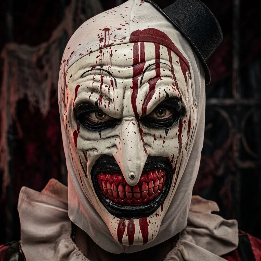 Halloween Horror Clown Mask Terrifier Art the Clown Costume Full Head Mask with Blood - View 3