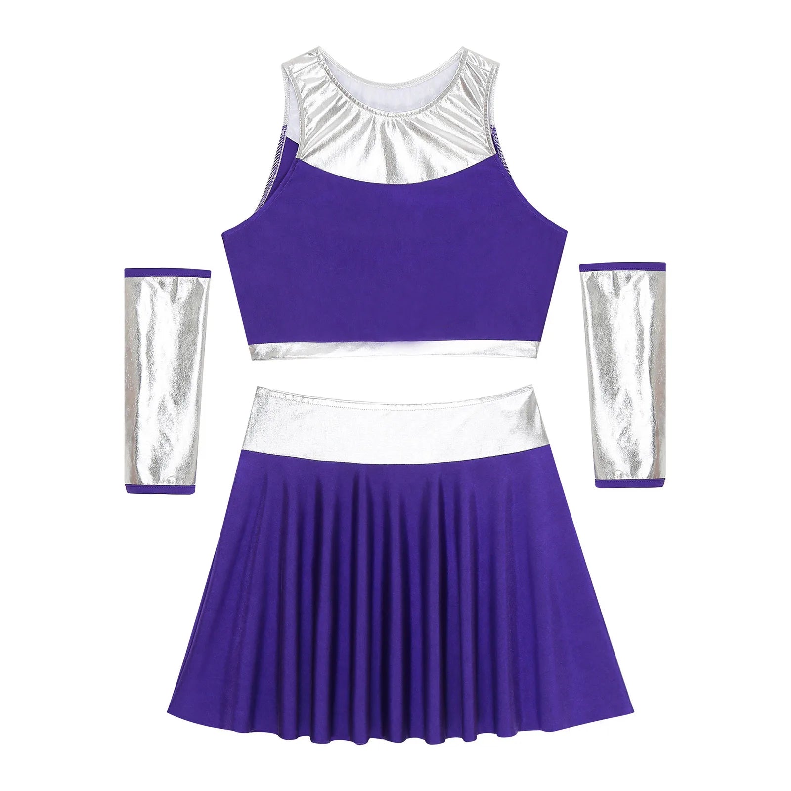 Women's Anime Princess Sleeveless Crop Top Gloves And Mini Costume - alternate view 4