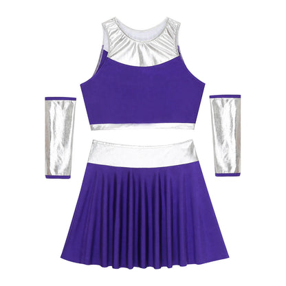 Women's Anime Princess Sleeveless Crop Top Gloves And Mini Costume - alternate view 4