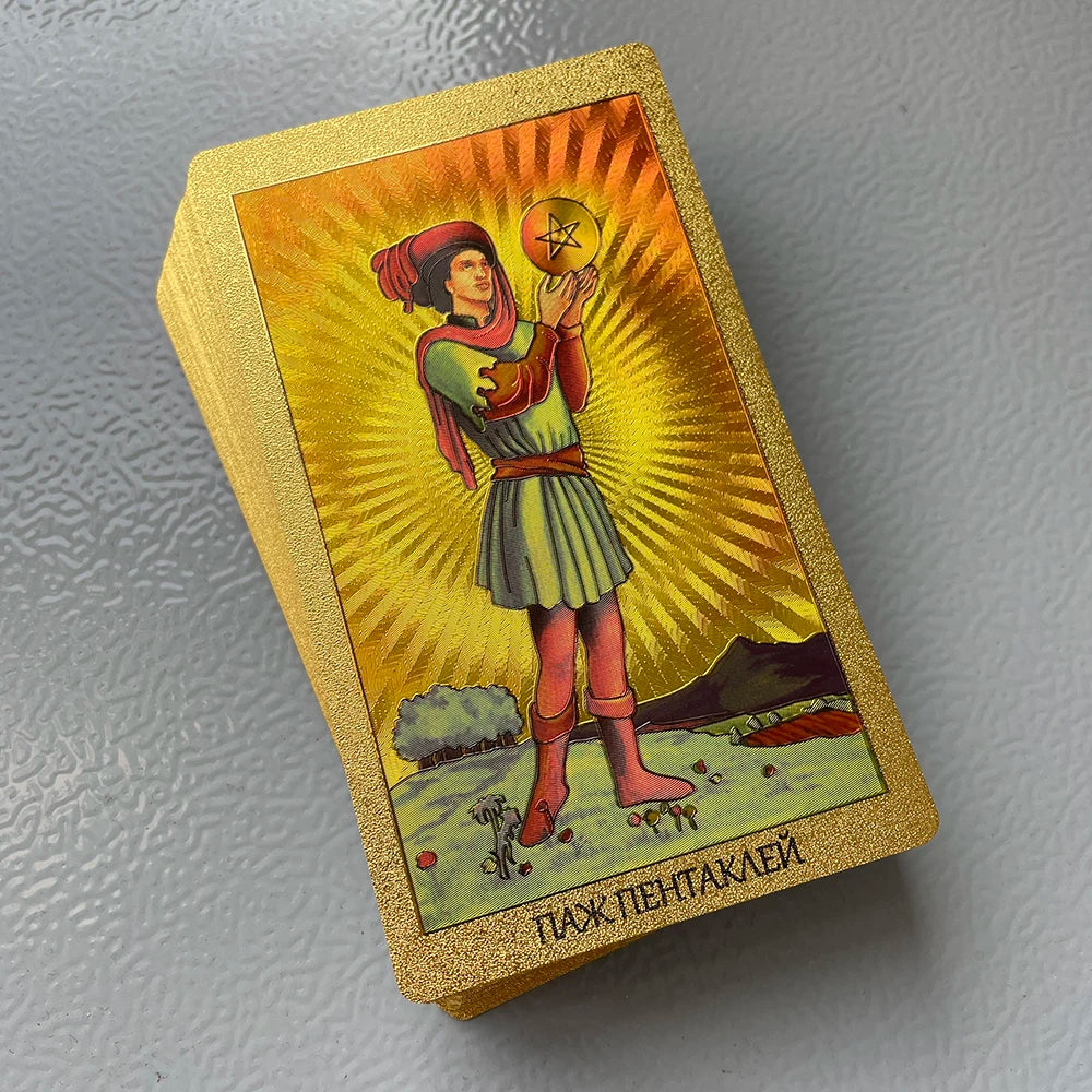 Golden Tarot Deck with Guidebook – Russian Edition