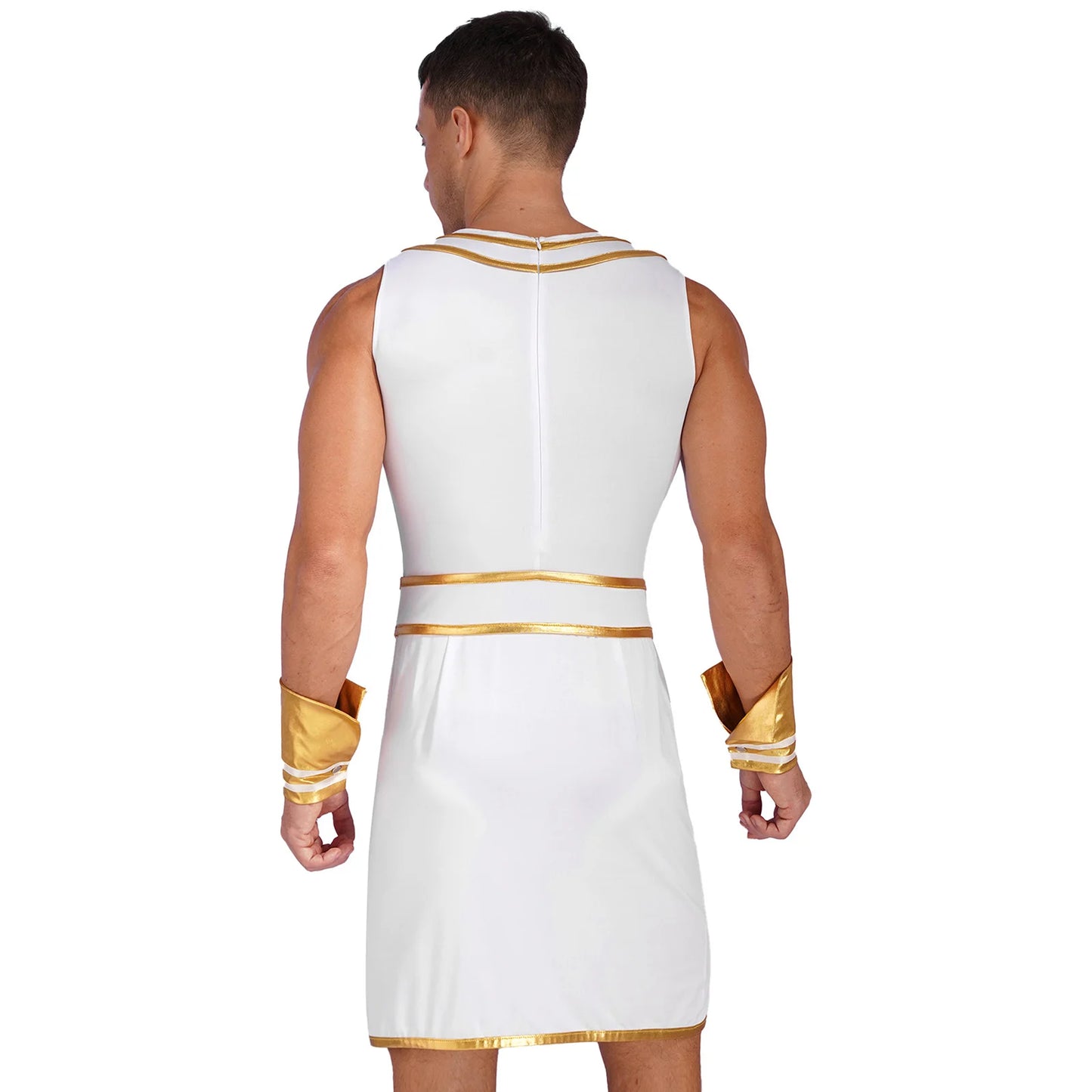 Men's Egyptian Ancient Greek Pharaoh Toga and Sleeves Metallic Costume - alternate view 3