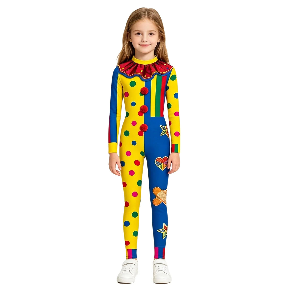 Boys Girls Clown Jumpsuit Long Sleeve Print Back Zipper Skinny Bodysuit - product image 2