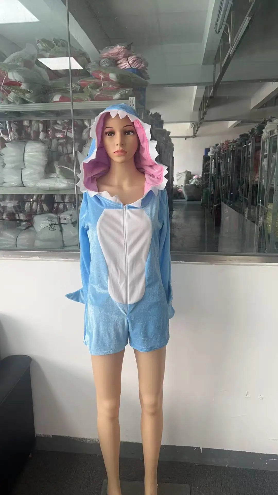 Shark Cosplay One-Piece Costume Halloween Christmas Stage Show Outfit