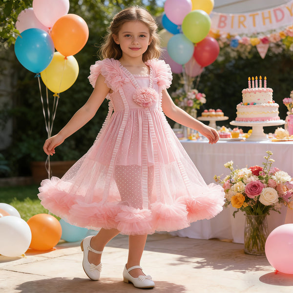 Girls Pink Good Witch-Inspired Halloween Costume Dress