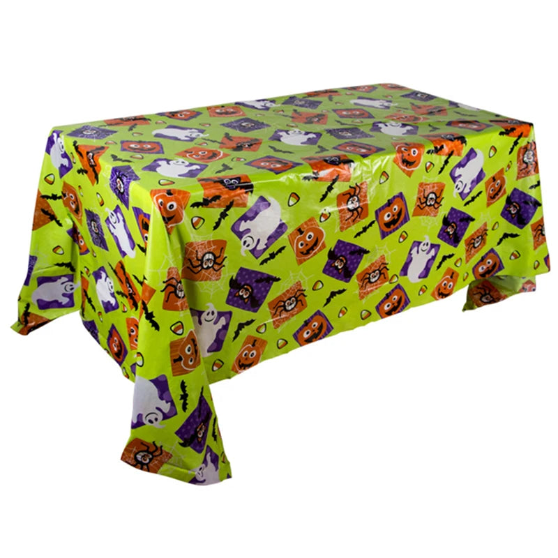 Pumpkin & Spider Web Plastic Halloween Tablecloth - product image 8