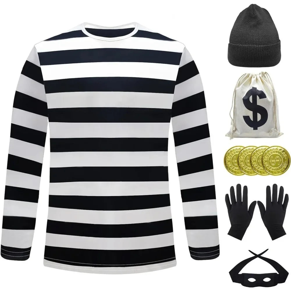 7Pcs Movie Robber Cosplay Costume Thief Bank Robber Accessories Set - view 3