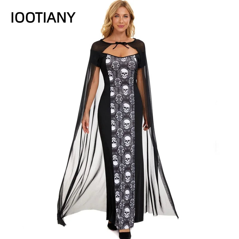 Women's Medieval J Cos Masquerade Skull Skeleton Ghost Gothic Costume
