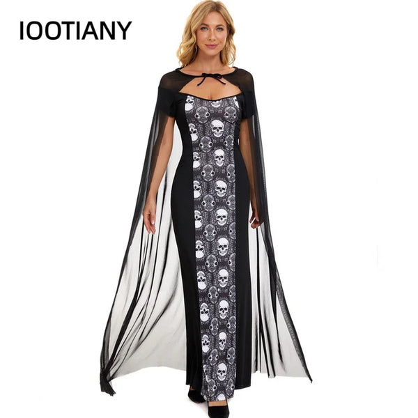 Women's Medieval J Cos Masquerade Skull Skeleton Ghost Gothic Costume