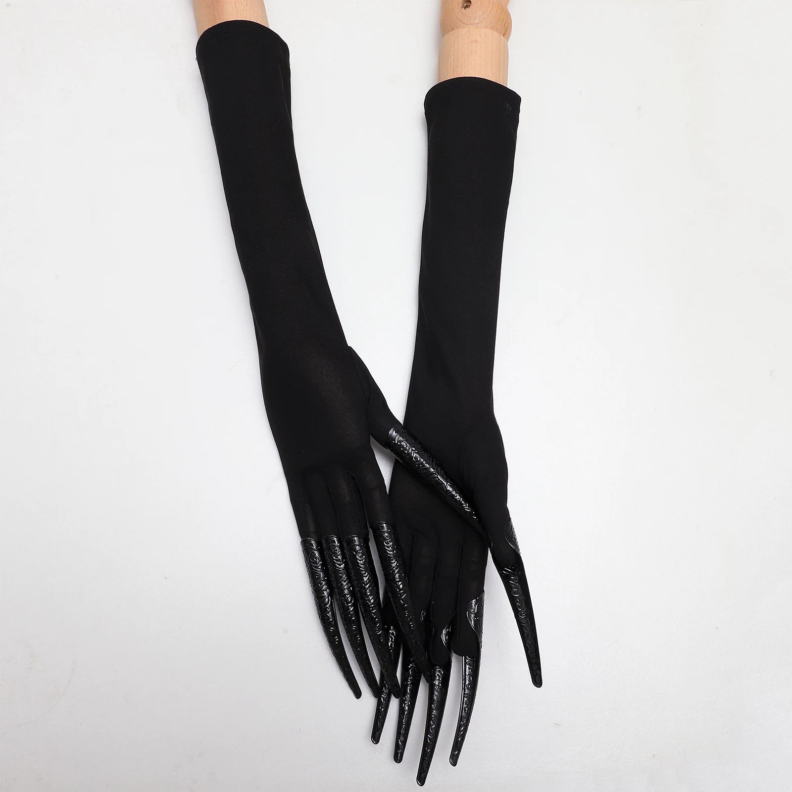 1 Pair Women Witch Long Nails Cat Vampire Demon Claw Gloves Costume Accessories for Halloween Party Mardi - product image 3