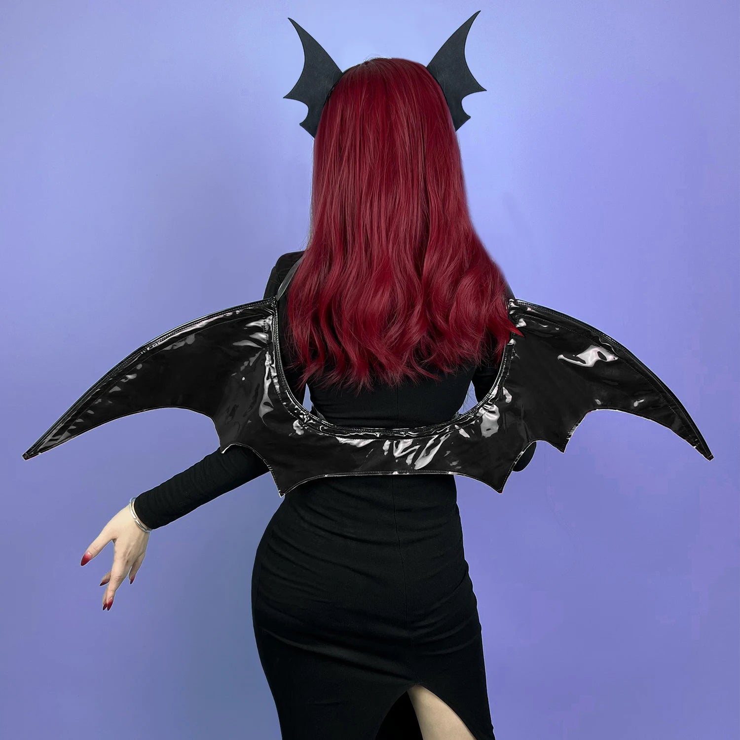 KORURACLUB Purple and blackSuccubus Costume props polyurethane little Devil Bat wings