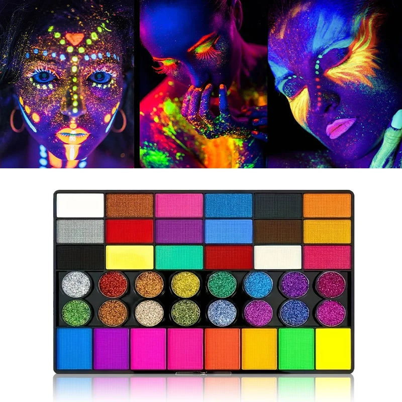 Painted 42 Colors Face Paint Kit for Kids Non Toxic Water - Halloween Makeup - product image 3
