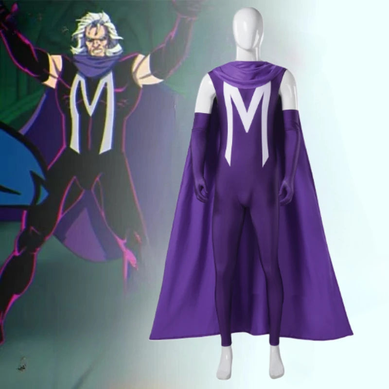 Anime Magneto Costume 97 X Costume Disguise for Men Male Adult Jumpsuit Glove Halloween