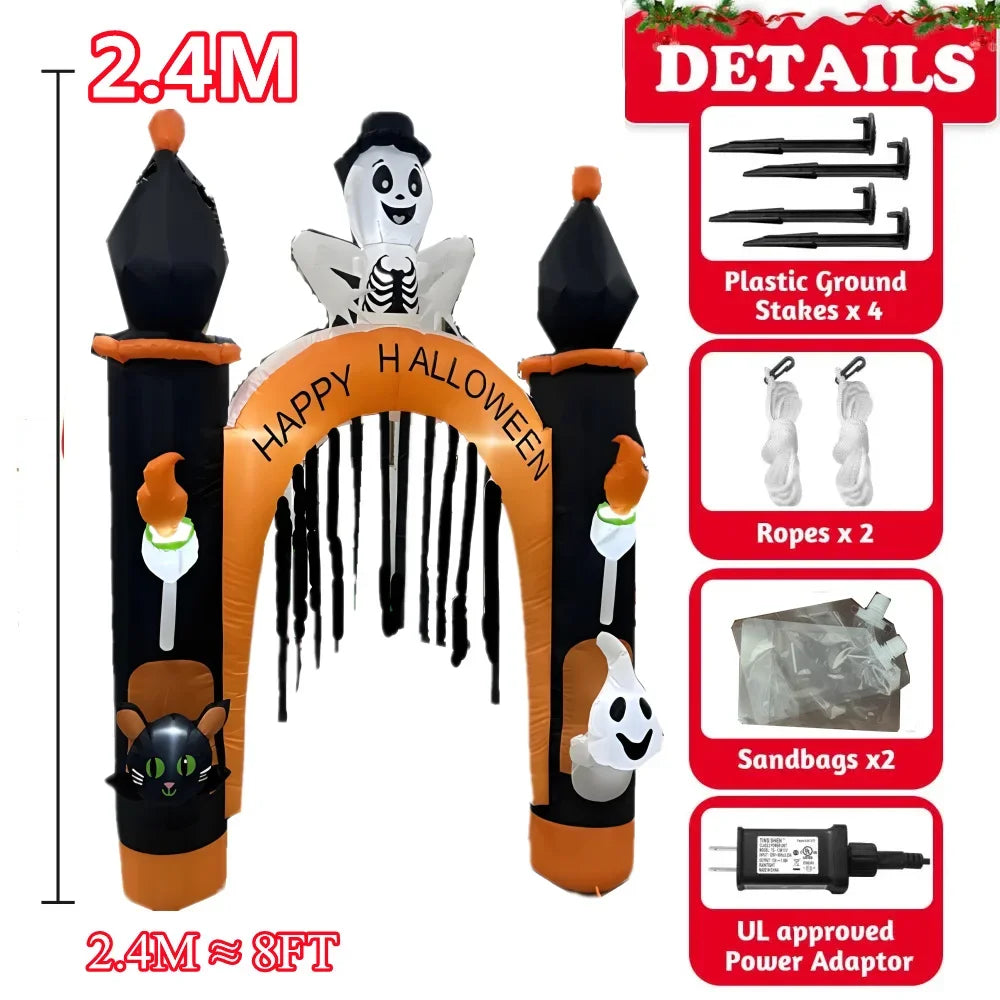 Halloween Inflatable Arch Toys Model Built-in LED Light Pumpkin Prop Outdoor Indoor Home Garden Party Terror - product image 6