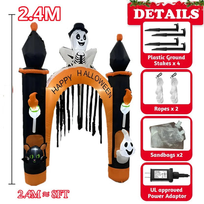 Halloween Inflatable Arch Toys Model Built-in LED Light Pumpkin Prop Outdoor Indoor Home Garden Party Terror - product image 6
