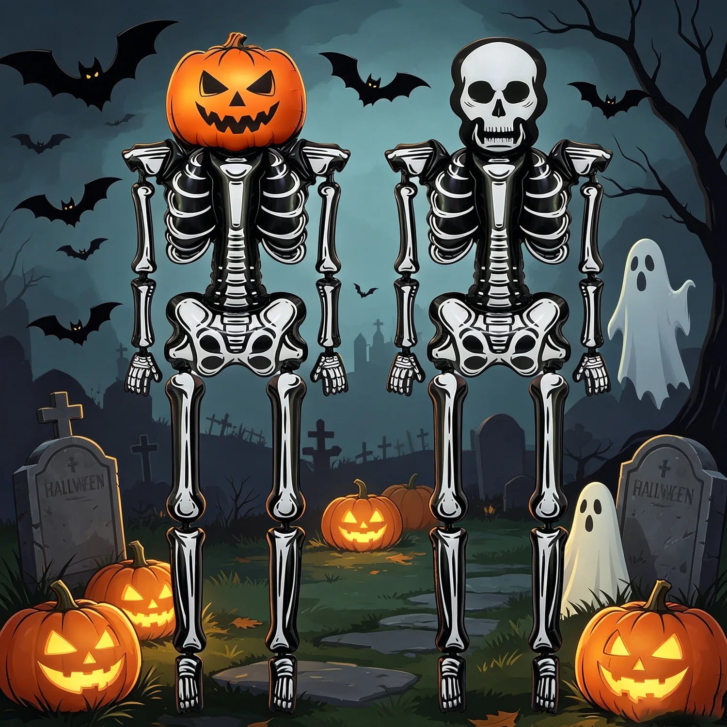 Halloween Skull Balloon, Giant Skeleton Foil Balloon, Halloween Skull - product image 2
