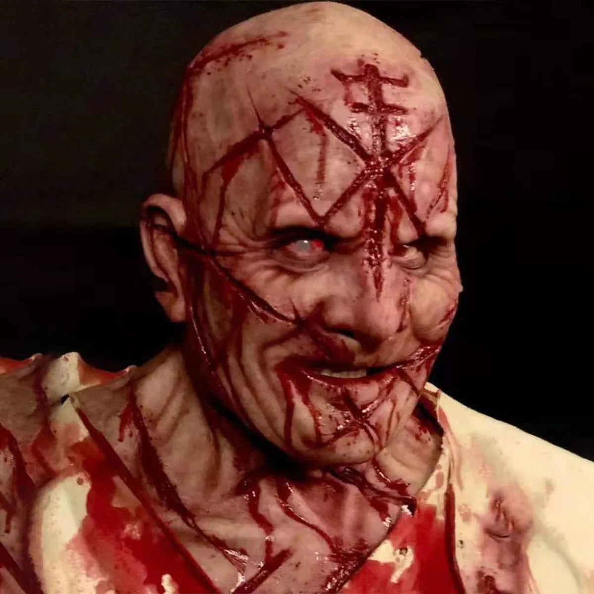 Halloween Horror Headgear Scary Bloody Murderer Mask Latex Material Evil Role-Playing Props Tricky Prank Toy
