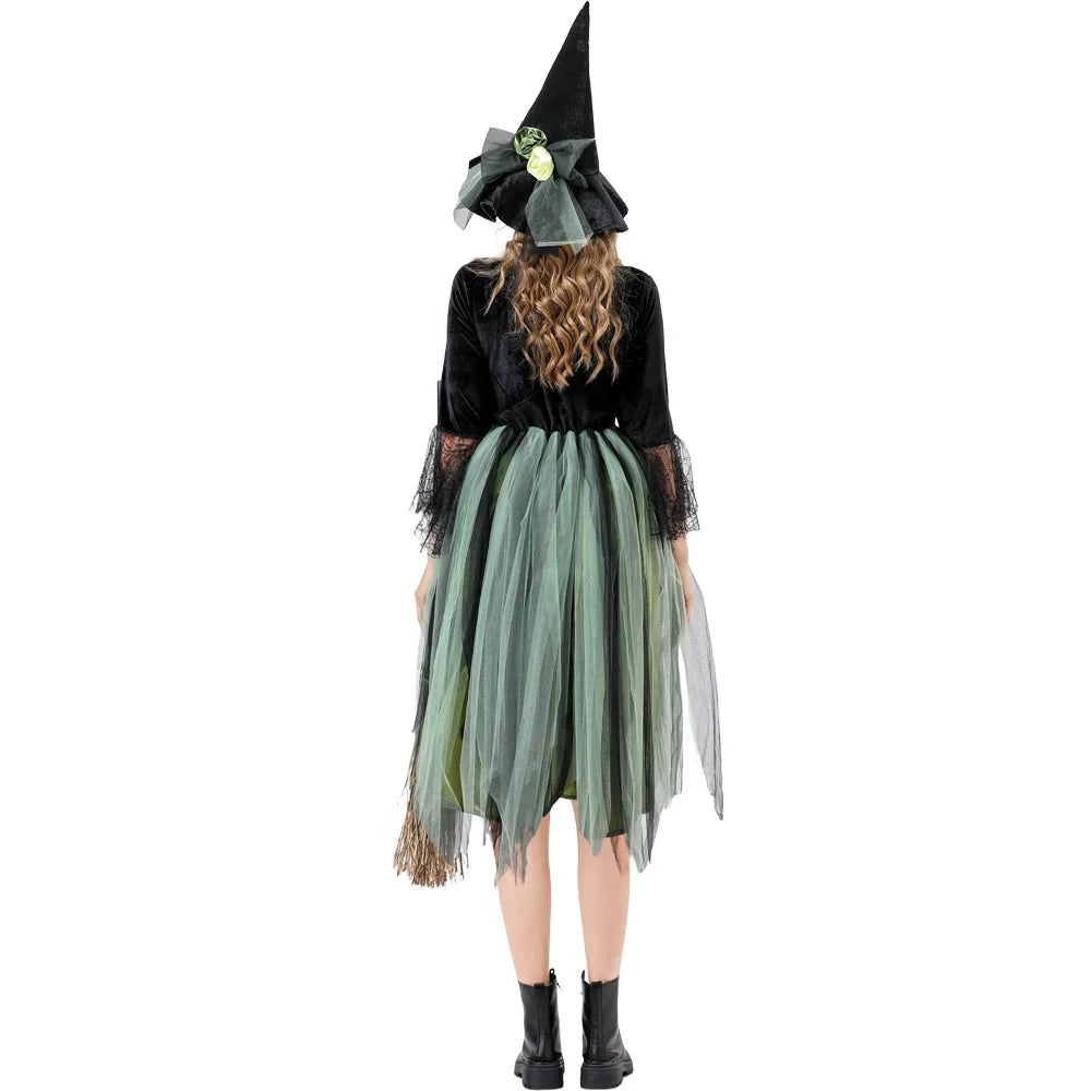 Halloween Carnival Witch Adult Women Costume Gothic Vampire Long Sleeve Dress Cosplay Party Costumes - product image 5