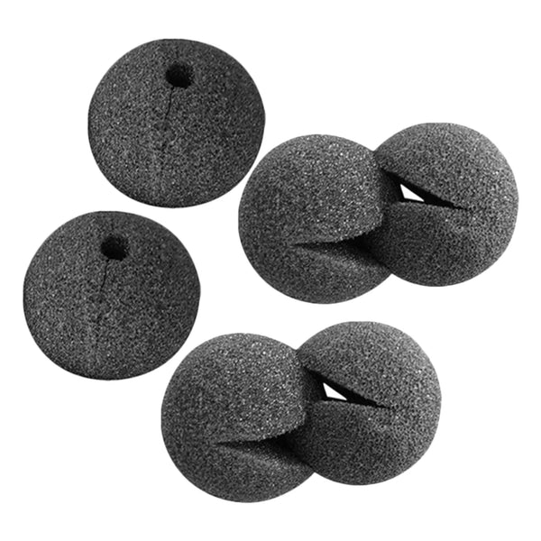6pcs Black Clown Nose Costume Accessories Soft Sponge Balls for Halloween Circus - black / 2 × 2 in