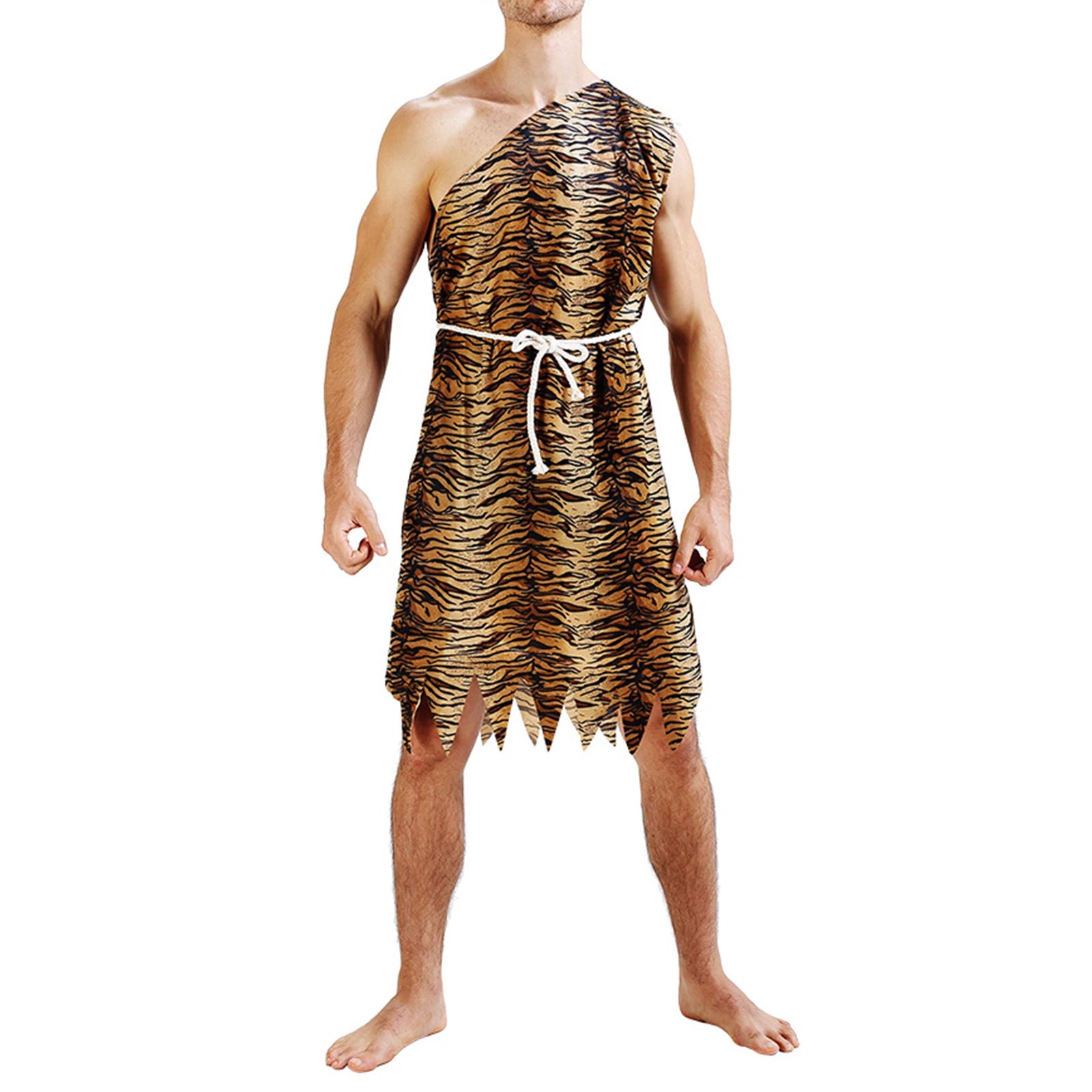 Combhasaki Adult Unisex Halloween Caveman Costume for Women / Men Leopard Print Costume - View 3